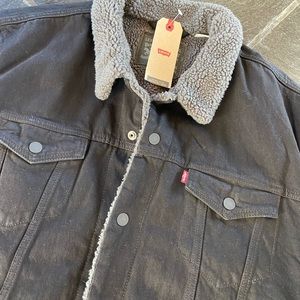 Black Sherpa Levi's Denim Jacket XXL NWT